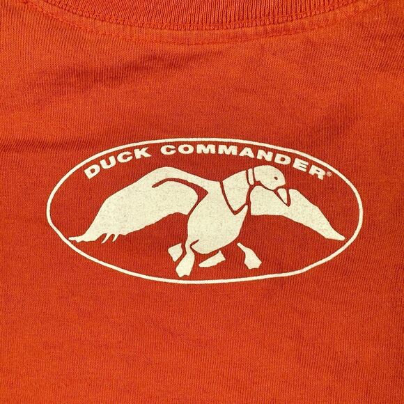 Duck Commander T Shirt Adult M Orange Camo Happy Graphic Phil Robertson SS Mens - Picture 8 of 11
